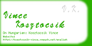 vince kosztocsik business card